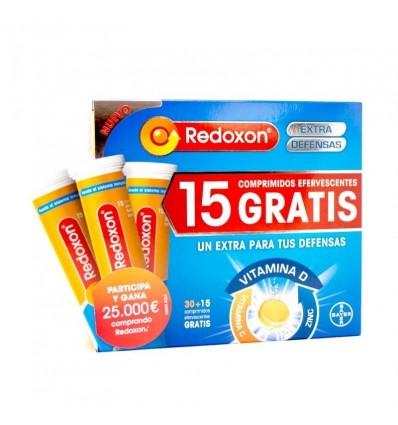Pack de vitaminas Redoxon Doble Acción de Naranja 30 + 15 comprimidos efervescentes